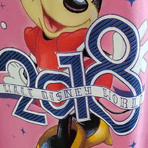 DISNEY PARKS 2XL pink Women's tee. 2018 Goos used condition. - Picture 3 of 6